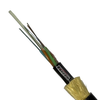 Strong tensile resistence ADSS Fiber Optical Cable 8 core span 100 200 300 single Sheath PE Jacket Black color