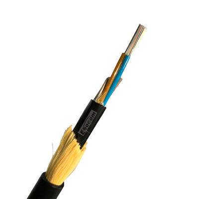Strong tensile resistence ADSS Fiber Optical Cable 8 core span 100 200 300 single Sheath PE Jacket Black color