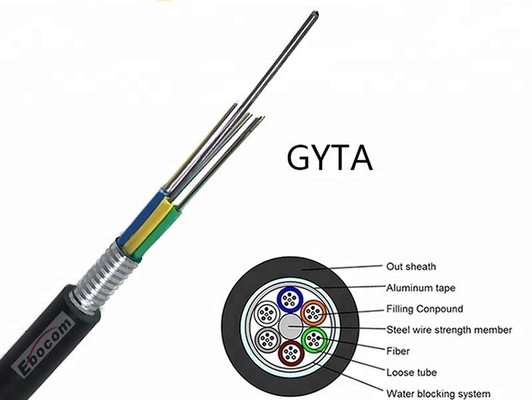 12 Core GYTA Duct Stranded Optical Cable ISO14001 Certified and Strong Tensile for Data Center Wiring System