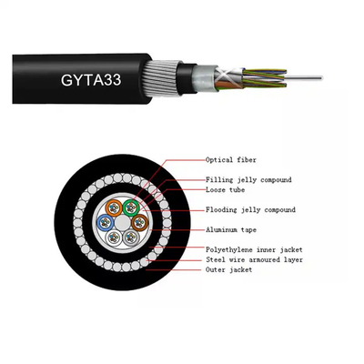 Rodent protection GYTA33 Outdoor Fiber Optic Cable 36 48 60 Core Lake Crossing for Undertwater