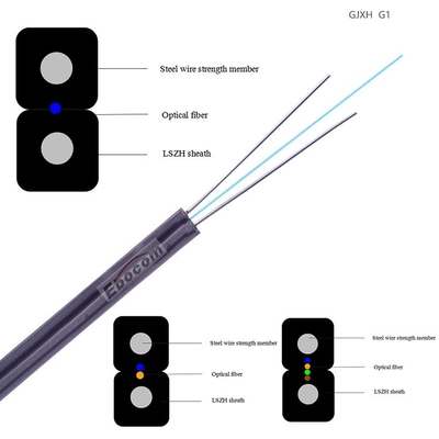 Outdoor Gjxh Self-supporting Fiber Optic Cable G652S G657A1  For Indoor Outdoor Internet Project