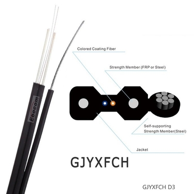Outdoor GJYXFCH/GJYXCH FTTH cable Self-Supporting Drop Cable lszh Internet telecommunications black wire