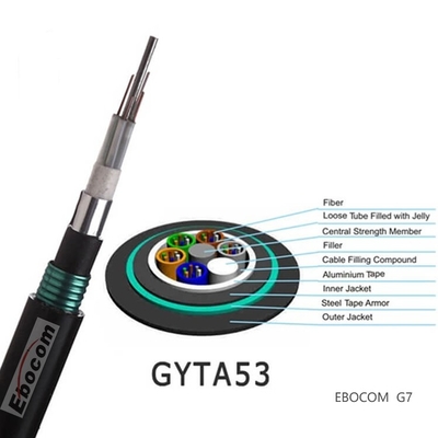 Outdoor GYTY53  Fiber Optic Cable 2 12 24 36 48 core Stranded laying wiring system