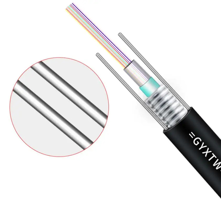 Outdoor Duct GYXTW Cable 2-24 Cores G652D SM PE jacket Centroltube Aerial connecting for long distance  communication