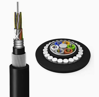 Outdoor GYTA33 Steel Wire Fiber Optic Cable 2-288 Core 25D 12.5D for Underwater Crossings