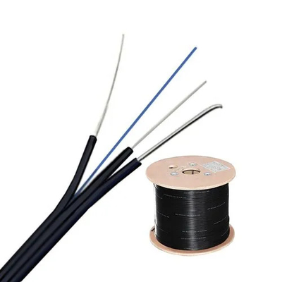Outdoor FTTH Drop Cable 2 Core SM G657A1 Fiber LSZH Jacket With Steel Wire FRP Strength Member