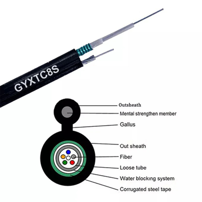 Factory Price GYXTC8S Outdoor Self-Supporting Figure 8 Fiber Optic Cable 2-12 Core Steel Tape Armored