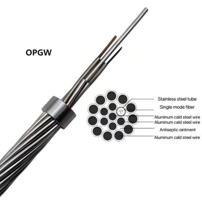 24 Core OPGW Optical Fiber Composite Overhead Ground Wire ACS Stranded Structure