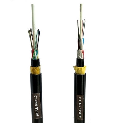 Outdoor ADSS fiber optical cable strong tensile 1-48 core Power Overhead span 50 100 150 200 PE jacket
