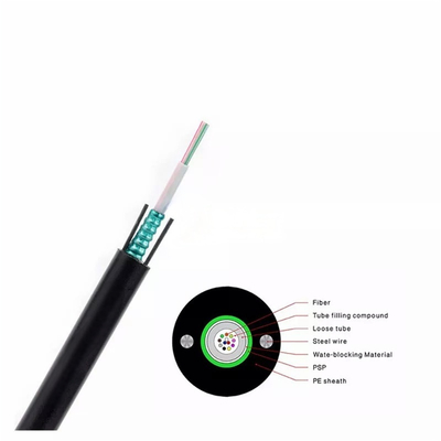 PE Jacket GYXTW Outdoor Fiber Optic Cable Single Mode Central Loose Tube Armored Cable for Aerial Duct Installations