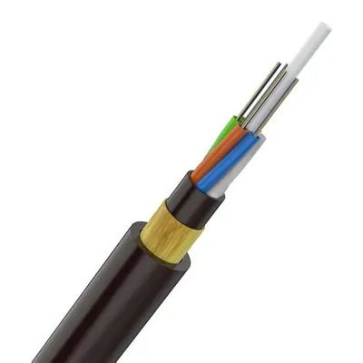 Kabel światłowodowy ADSS o wysokiej wytrzymałości na rozciąganie DJ 2 12 rdzeniowy luźny tubus samonośny dielektryczny do napowietrznych linii energetycznych