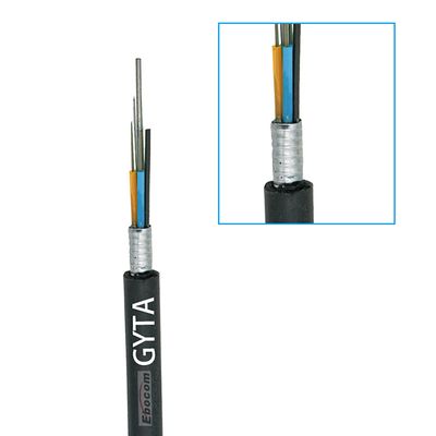 G652D Single Mode GYTA 12-core Outdoor Armoured Fiber Optic Cable Loose Tube Stranded Aluminium Tape Armoured PE Jacket nadaje się do długodystansowych sieci kręgowych