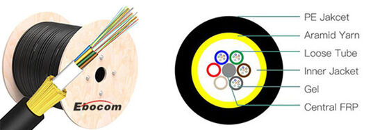 ADSS Kabel światłowodowy 24 36 48 Rdzenia Jednorazowy podwójny płaszcz PE do kabli sieciowych